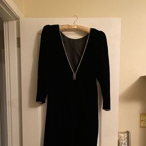 1980s Velvet Black Dress